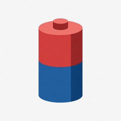Red and Blue Battery Icon