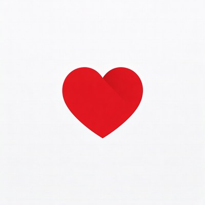 Red heart on white background