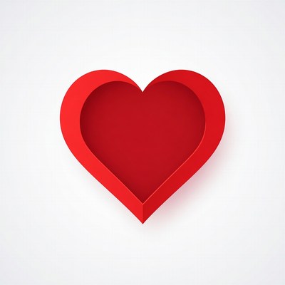 Red Paper Cut Heart Illustration