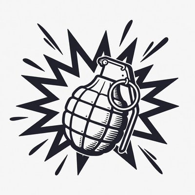 Exploding Grenade Illustration