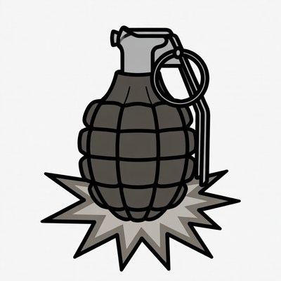 Exploding Grenade Clipart