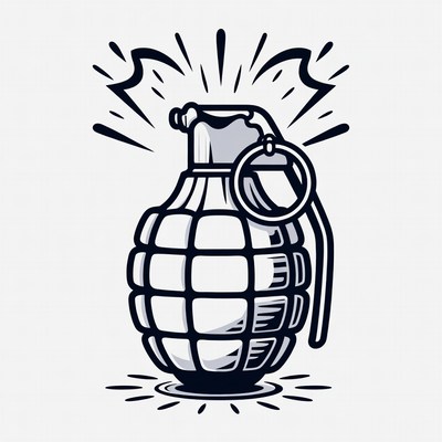 Exploding Grenade Illustration