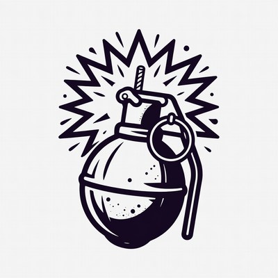 Exploding Hand Grenade Illustration