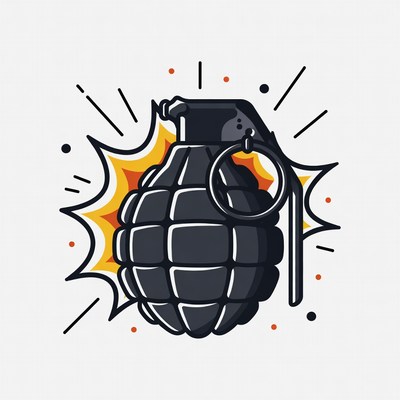 Exploding Grenade Illustration