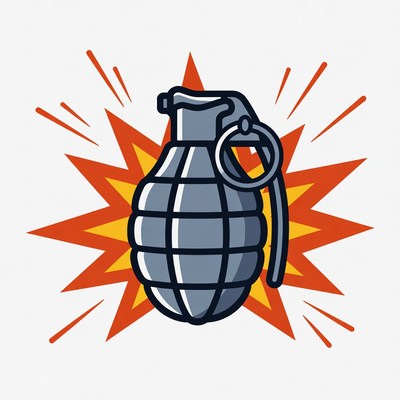 Exploding Grenade Illustration