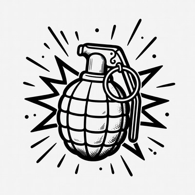 Exploding Grenade Illustration