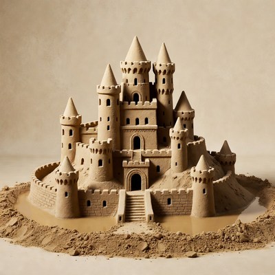 Detailed Sandcastle with Towers