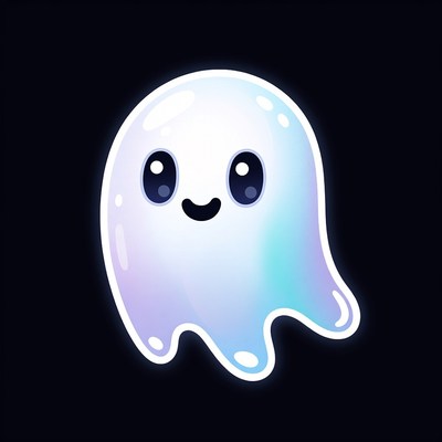 Cute smiling ghost illustration