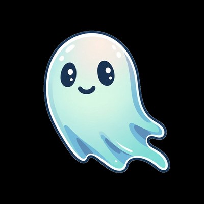 Cute cartoon ghost smiling
