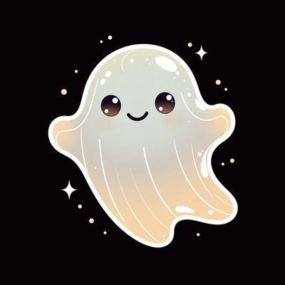 Cute smiling ghost illustration