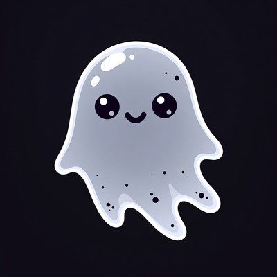 Cute cartoon ghost illustration