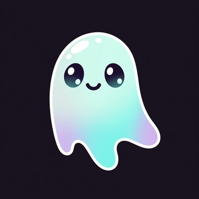 Cute cartoon ghost illustration