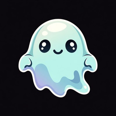 Cute cartoon ghost illustration