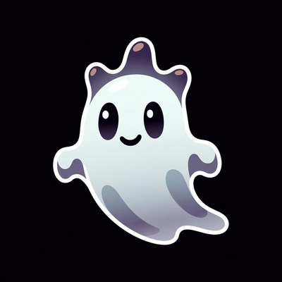Cute cartoon ghost illustration