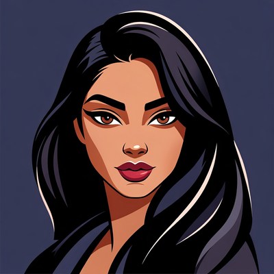 Beautiful Asian woman portrait illustration