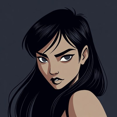 Asian woman with intense glare