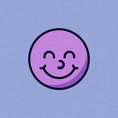 Purple Smiling Emoji Icon