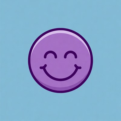Purple Smiling Emoji Face