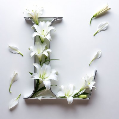 White Lilies Forming Letter L