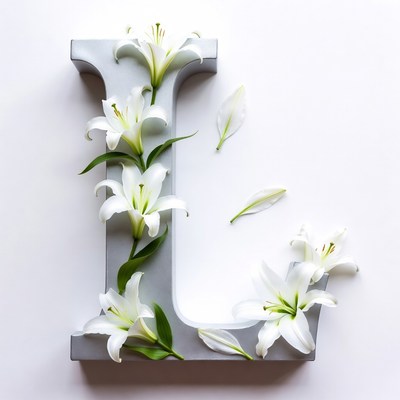 Lilies Forming Gray Letter L