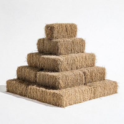Pyramid stack of hay bales