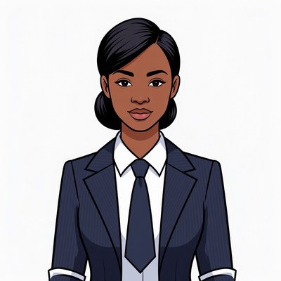 African-American woman in suit and tie
