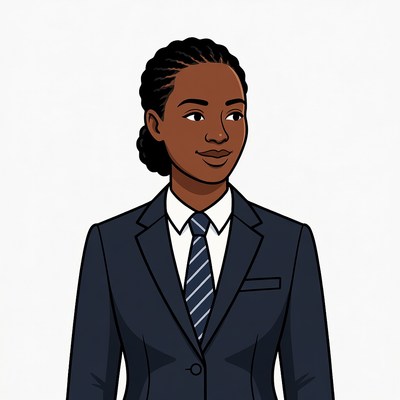 African-American woman in navy suit