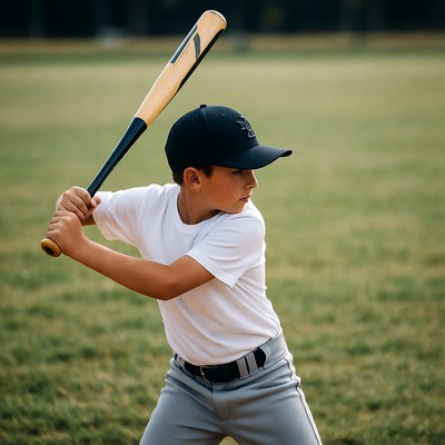 Boy swinging baseball bat