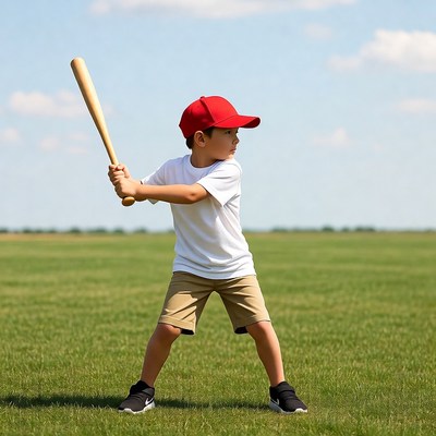 Boy swinging baseball bat
