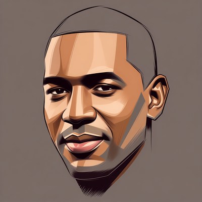 African-American man portrait illustration