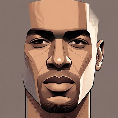 African-American man portrait illustration
