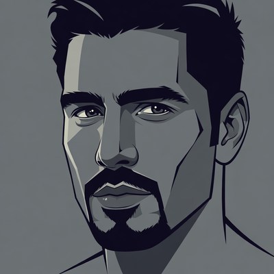 Stylish man with goatee illustration