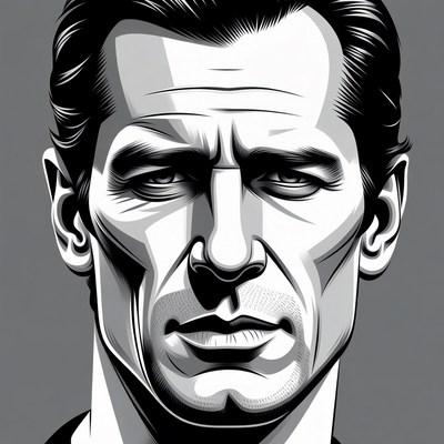 Intense man portrait illustration