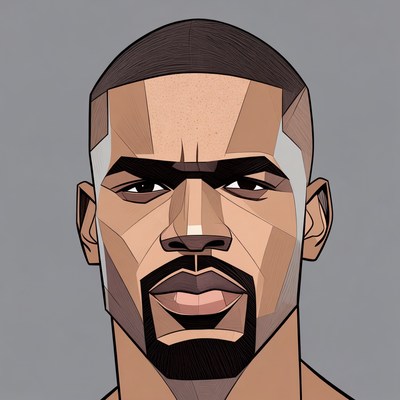 African-American man geometric portrait