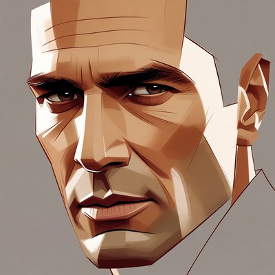 Geometric male portrait illustration