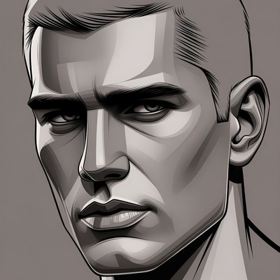 Intense close-up man portrait