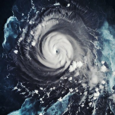 Massive hurricane eye from space