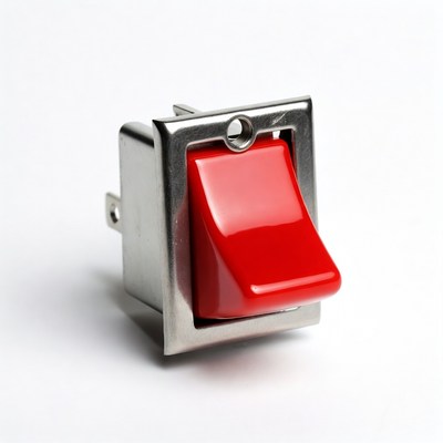 Red Toggle Switch on White Background