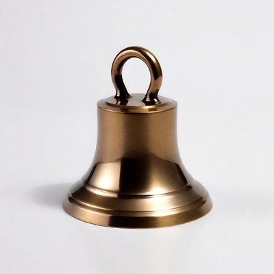 Bronze Bell on White Background