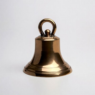 Brass Bell on White Background