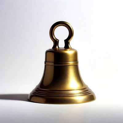 Shiny golden bell isolated