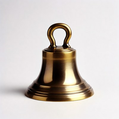 Brass Bell on White Background