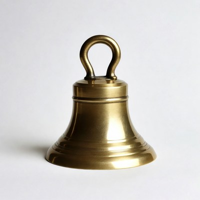 Brass Bell on White Background