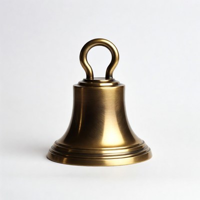 Brass bell on white background