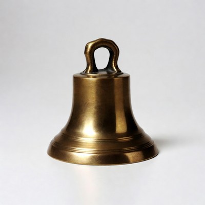 Brass Bell on White Background