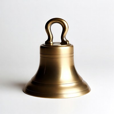 Brass Bell on White Background