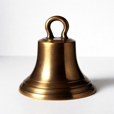 Brass bell on white background