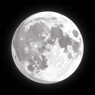 Full Moon on Black Background