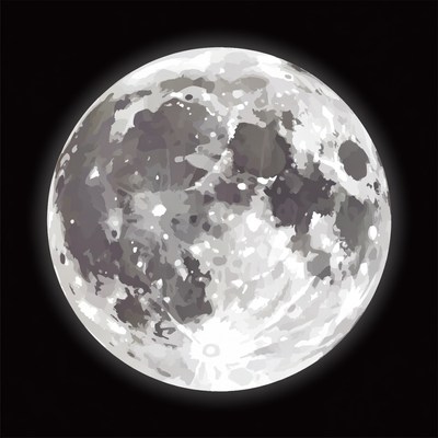Full Moon on Black Background