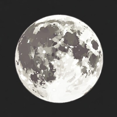 Full Moon on Black Background